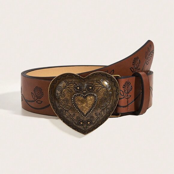 Brown Casual Women's Polyurethane Buckle Belt western Boho - Picture 1 of 4